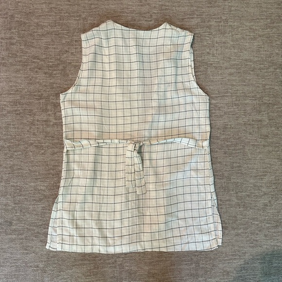 Vintage Ivory High Neckline Off White Button Front Vest Top - Picture 2 of 8